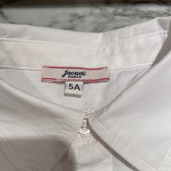 Boy's Jacadi White Cotton Button Front Shirt in Size 5 EUC - Picture 4 of 16